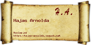 Hajas Arnolda névjegykártya
